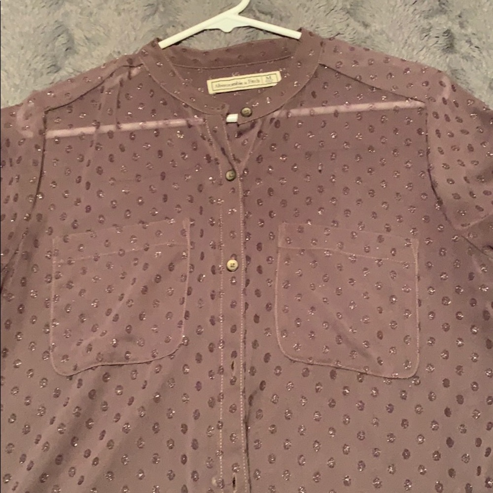A&F lace button up shirt